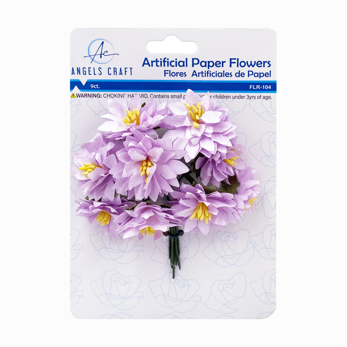 Artificial Paper Flowers Set (9-Count) - Wine & Lila