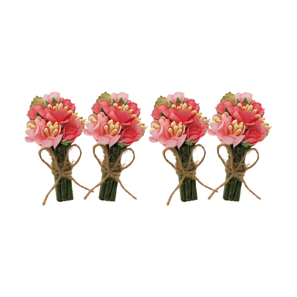 Mini Paper Flower Bouquets, 4-Pack Craft Embellishments