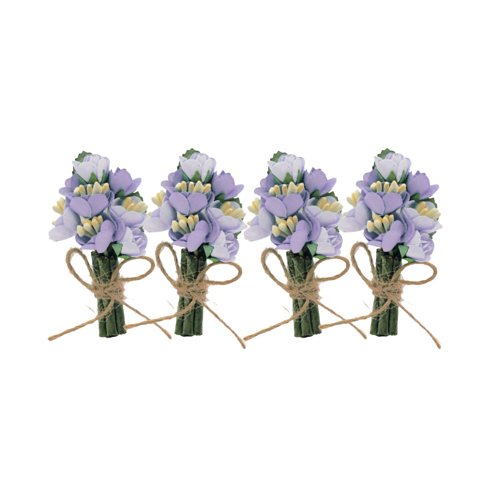 Mini Paper Flower Bouquets, 4-Pack Craft Embellishments