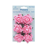 2.17" Foam Flower Roses with Wire Stems, 6-Count