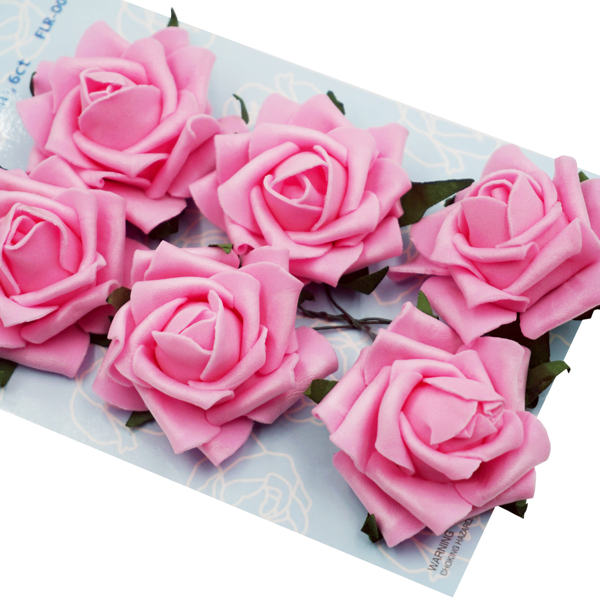 2.17" Foam Flower Roses with Wire Stems, 6-Count