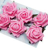 2.17" Foam Flower Roses with Wire Stems, 6-Count