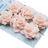 2.17" Foam Flower Roses with Wire Stems, 6-Count
