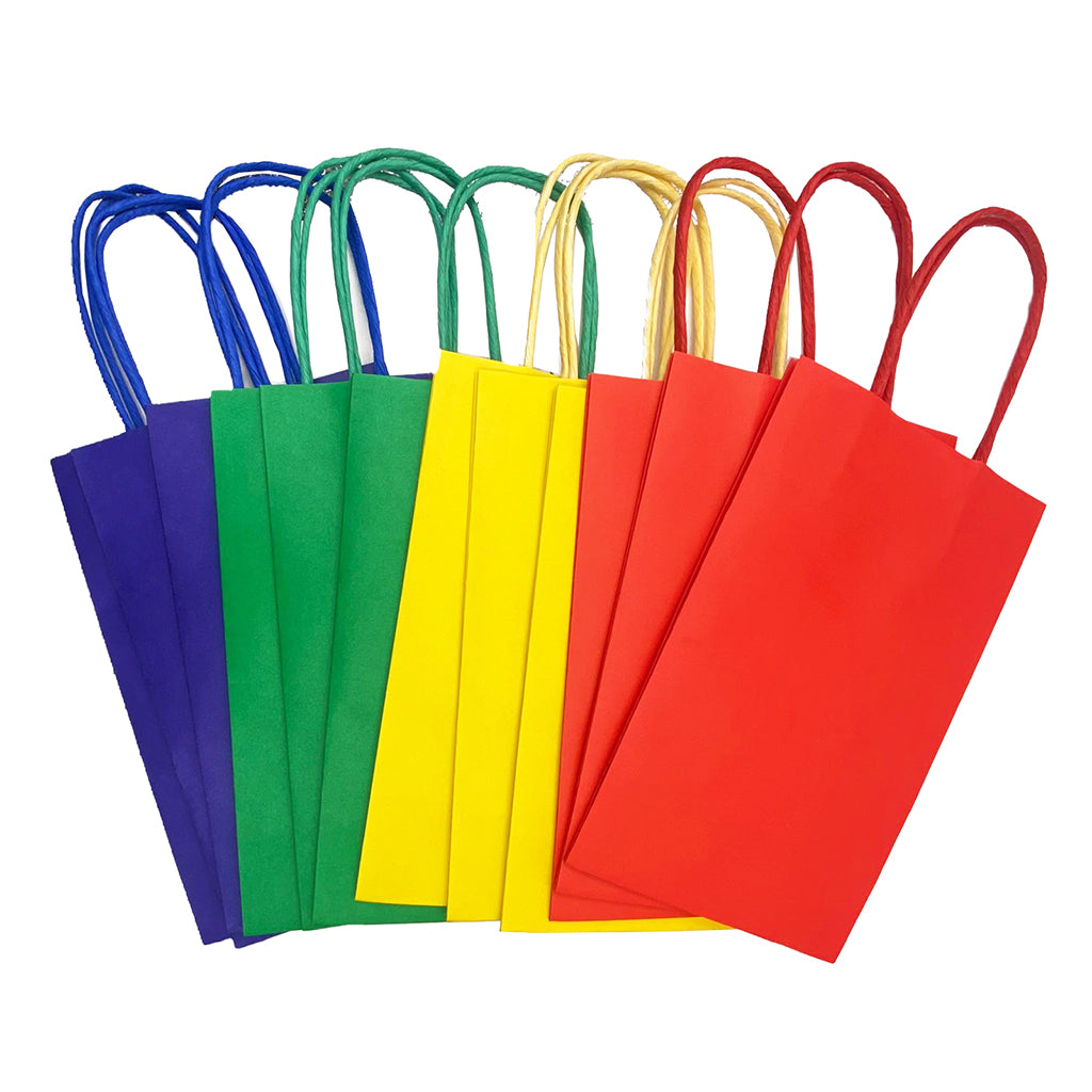 Angels Craft 12 Pack Kraft Bag 8" x 5" - Assorted Colors