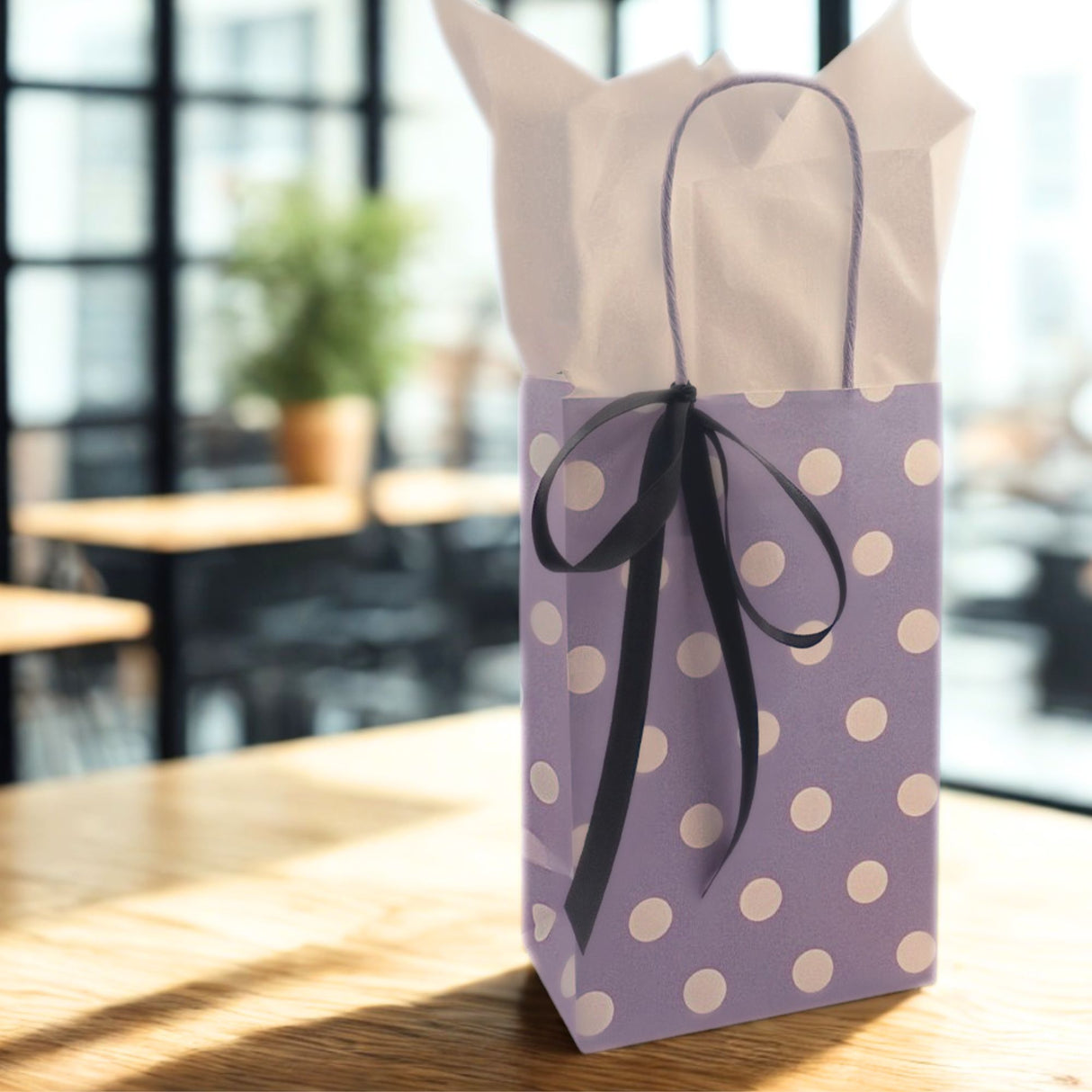 Angels Craft 12 Pcs Kraft Bag 8" x 5" - Pastel Color with Polka Dot