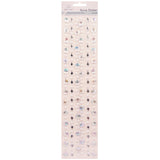 Stone Sticker Sheet: Silver Seashells & Asst Shapes (182 Stones Total)