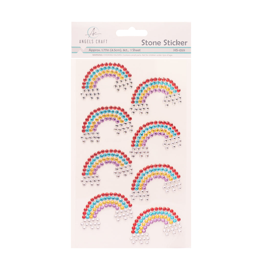 Angels Craft Stone Sticker Sheet Stickers: Rainbow Stone Shapes (8 Stones Total)