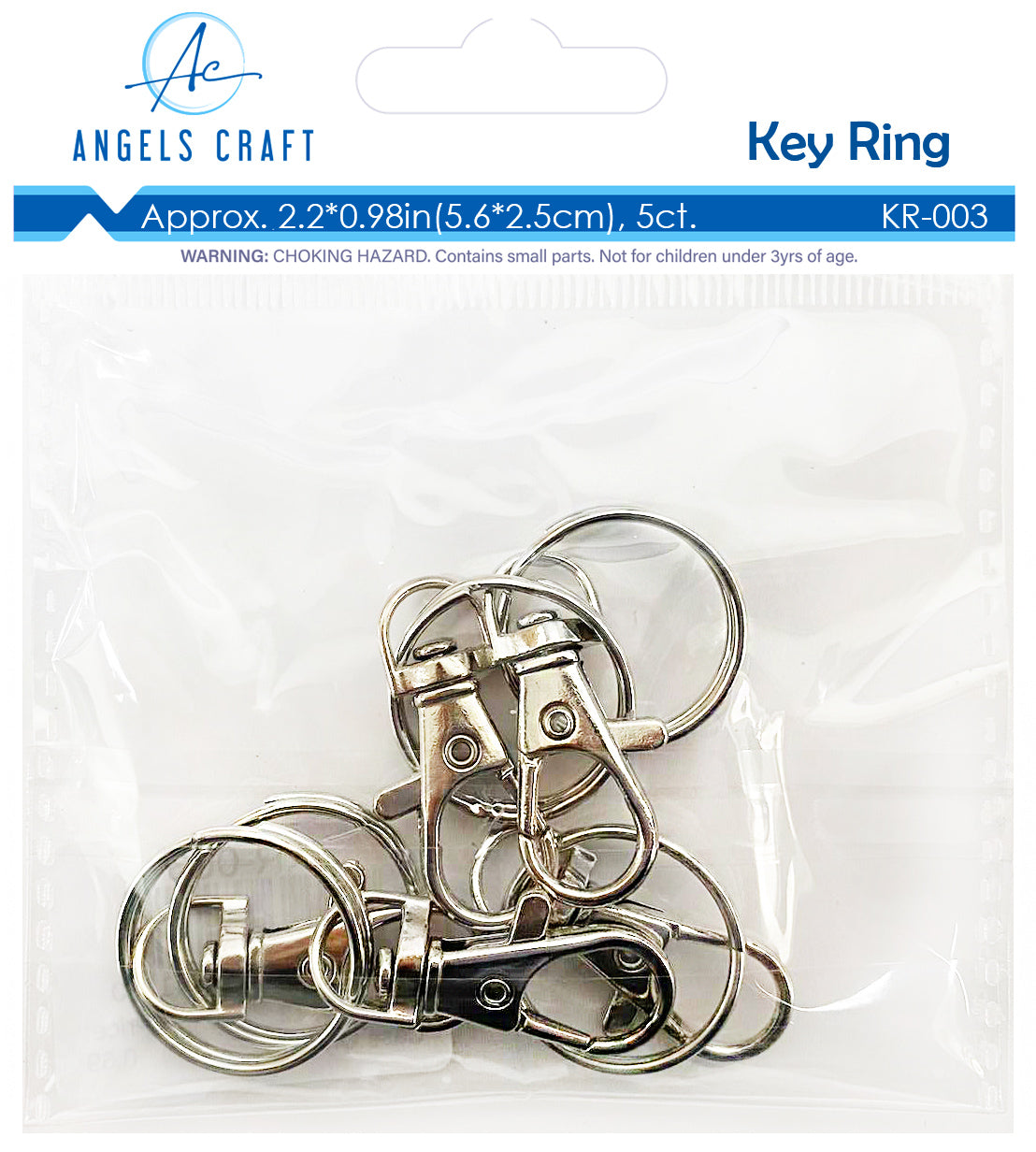 Swivel Key Rings with Snap Hooks (5-Pack)