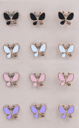 Metal with Enamel Rhinestone Butterfly Pendants and Stickers