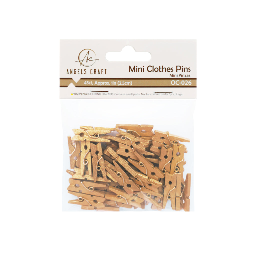 Gold Mini Craft Clamps – 1" (45-Pack)