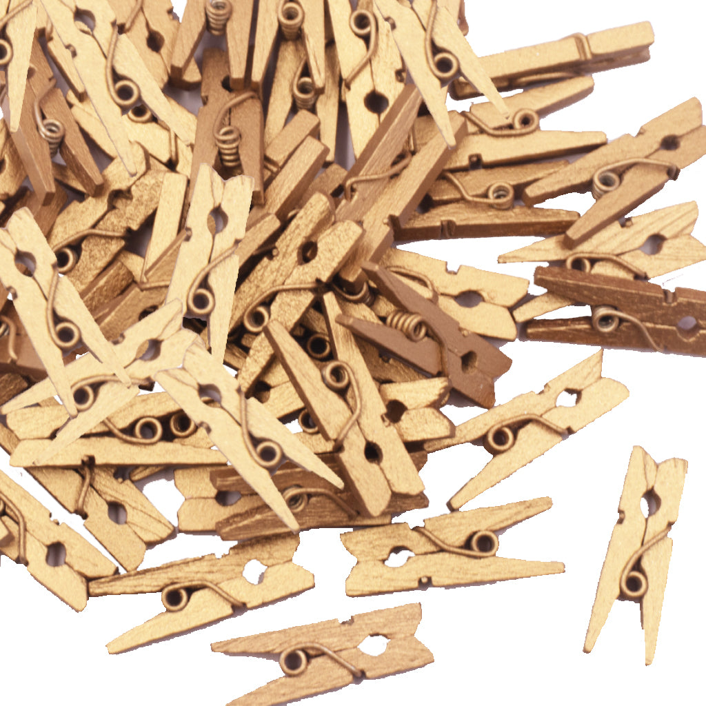 Gold Mini Craft Clamps – 1" (45-Pack)