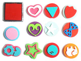 Foam Stamps in Assorted Shapes, 12-ct