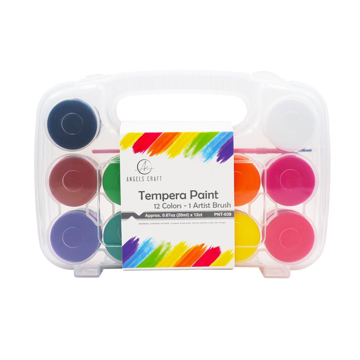 Angels Craft 12-Piece Tempera Paint Set with 1 Artist Brush