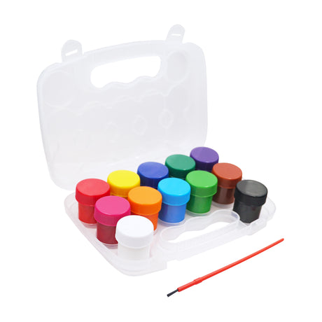 Angels Craft 12-Piece Tempera Paint Set with 1 Artist Brush