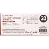 Angels Craft 28-Color Pearlescent Watercolor Paint Set with 1 Artist Brush