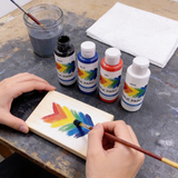 Acrylic Craft Paint Set, 24 Bottles, 4 oz (118 ml) Each | Black, White, Blue, Red