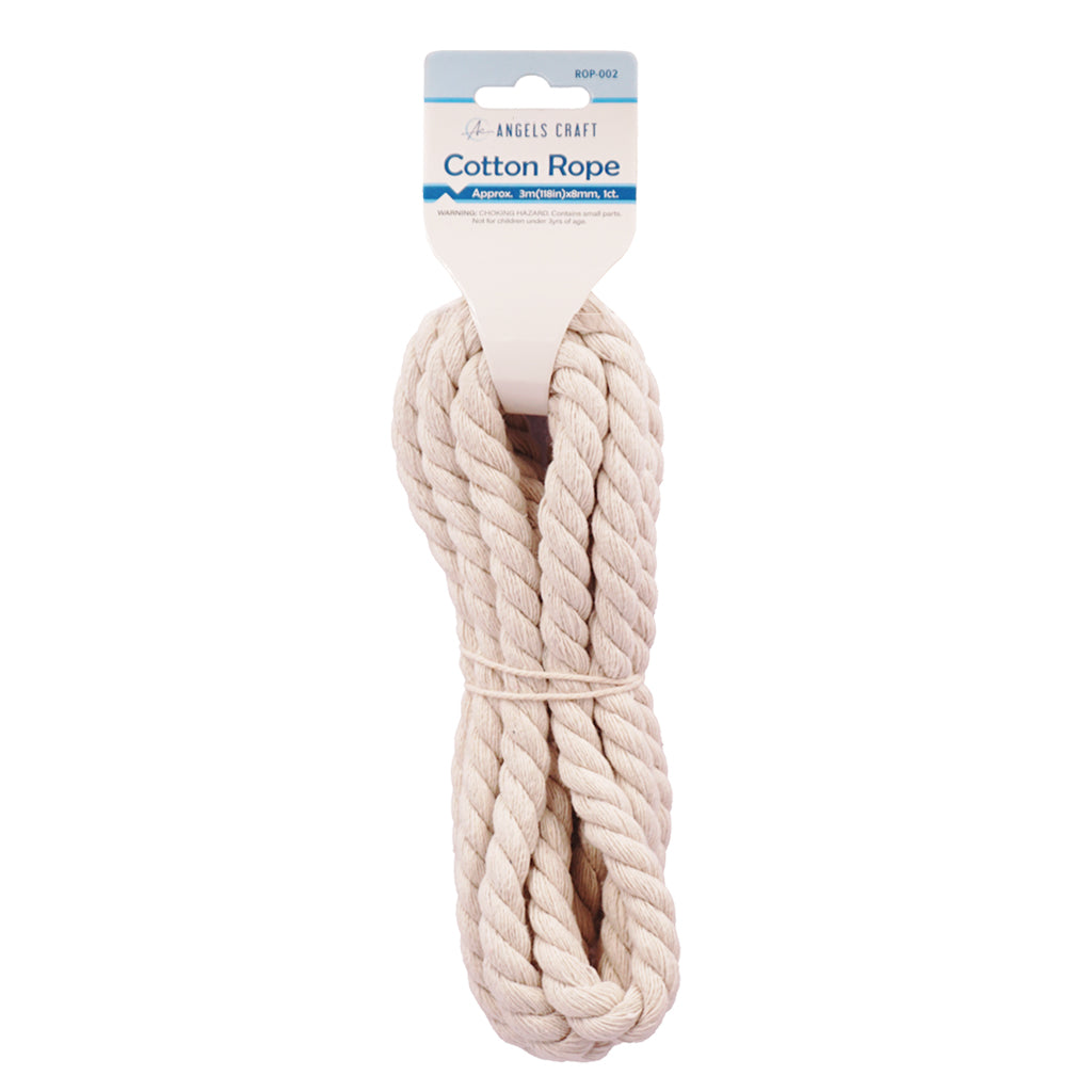 Angels Craft Cotton Rope, 8mm x 118in
