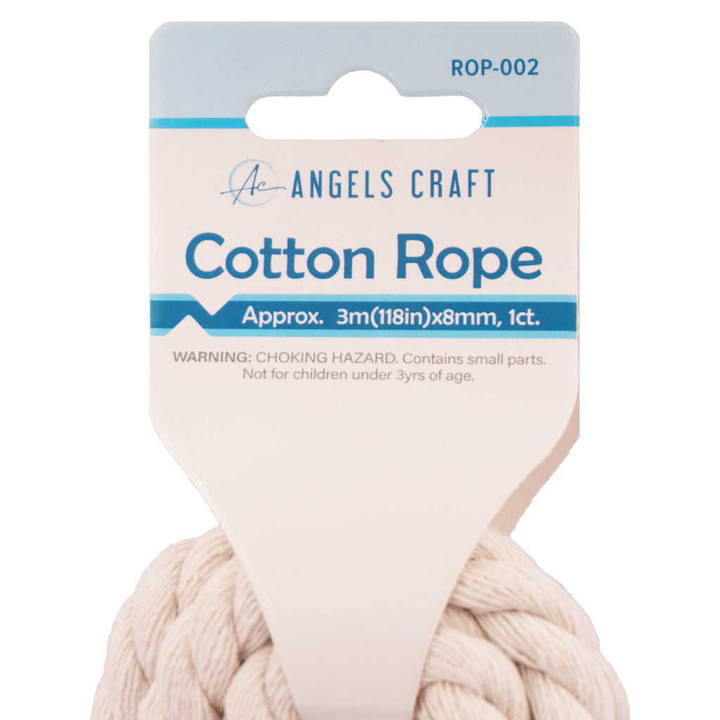 Angels Craft Cotton Rope, 8mm x 118in
