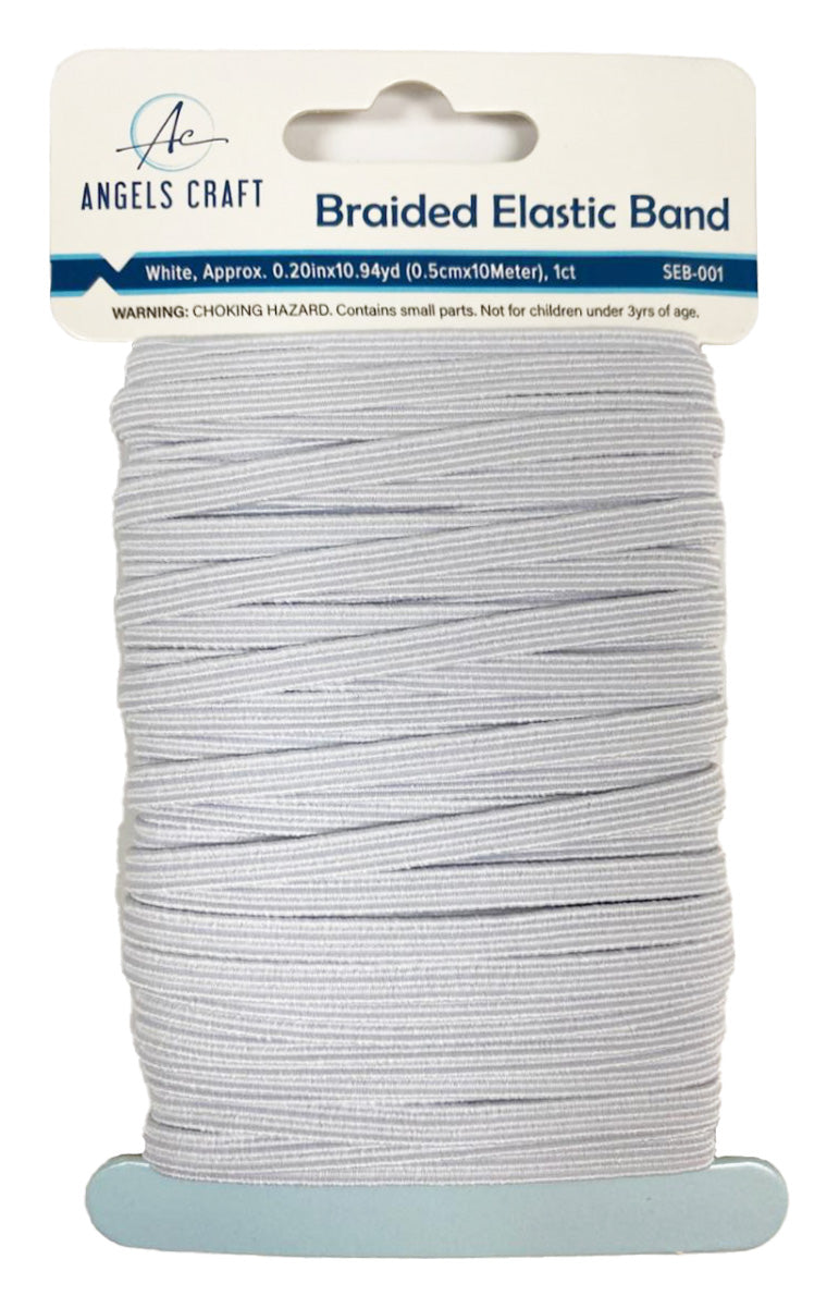 Premium Braided Elastic Band – 0.20" Wide x 10.94 Yards (10 Meters)