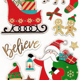 Angels Craft Chipboard Stickers: Christmas, Sleigh Ride Magic (18 Stickers Total)