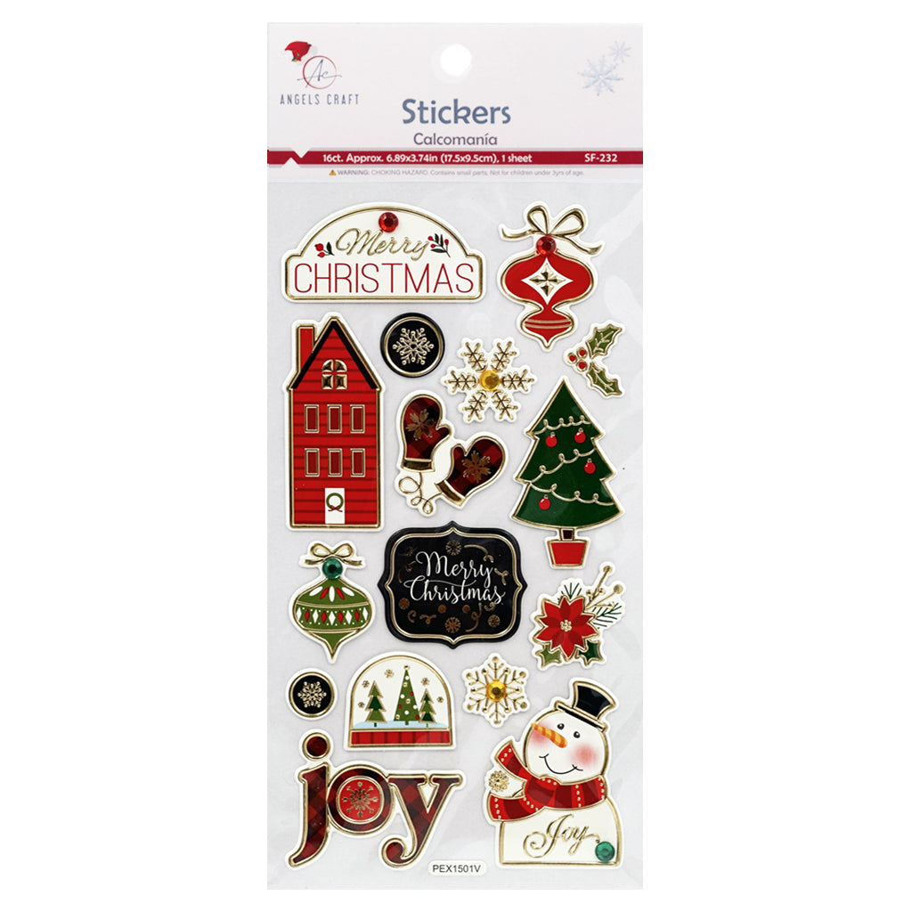 Angels Craft Pop Up Stickers: Christmas, Cozy Winter Vibes (16 Stickers Total)