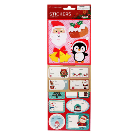 42-Piece Christmas Gift Tag Sticker Pack (4 Sheets)