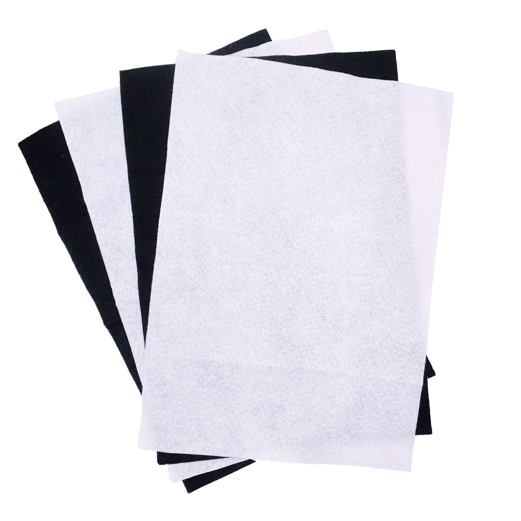 Angels Craft 4 Count Felt Sheets in White & Black