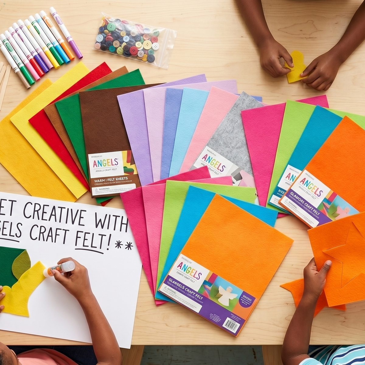 Angels Craft Assorted Felt Sheets (4-Pack) - 7.87