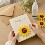Felt Sunflower Embellishments with Ladybug – 6-Pack 3D Craft Shapes