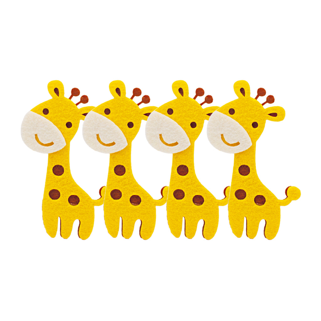 Cute Felt Giraffe Stickers – 4-Pack Peel & Stick Craft Embellishments