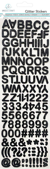 Glitter Foam Alphabet Stickers, 132-Ct Sheet, 0.63" (1.6cm) - 3 Colors