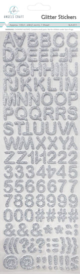 Glitter Foam Alphabet Stickers, 132-Ct Sheet, 0.63" (1.6cm) - 3 Colors
