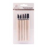 Angels Craft 5 Count 5.5" Wood Carving Set with Wood Handles