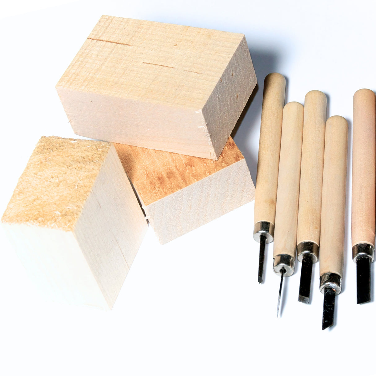 Angels Craft 5 Count 5.5" Wood Carving Set with Wood Handles