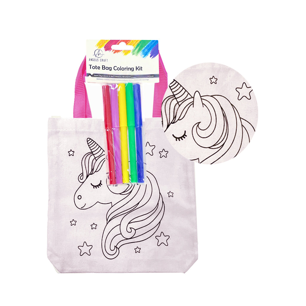 Angels Craft Coloring Tote Bag Kit | Unicorn