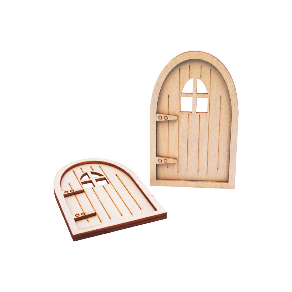 Unfinished Wooden Fairy Doors (2-Pack)