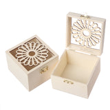Laser-Cut Unfinished Wood Jewelry & Keepsake Box with Clasp