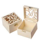 Laser-Cut Unfinished Wood Jewelry & Keepsake Box with Clasp