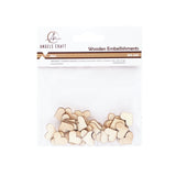 Mini Wooden Heart Craft Embellishments (40 Pack)