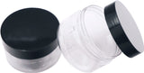 90ml Clear Plastic Cosmetic Jars, Black Lids (2-Pack)
