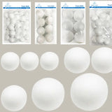 White Craft Foam Balls - Assorted Sizes