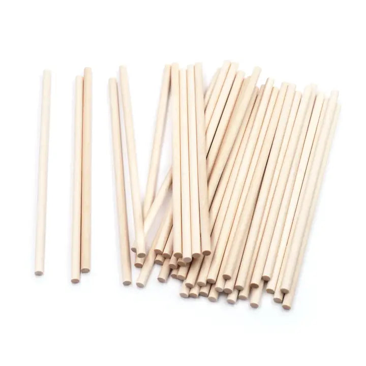 5.9" Wooden Dowel Rods – 40-Pack of 5mm Round Craft Sticks