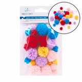 Multi-Size Craft Pom Poms Assortment – 24-Pack