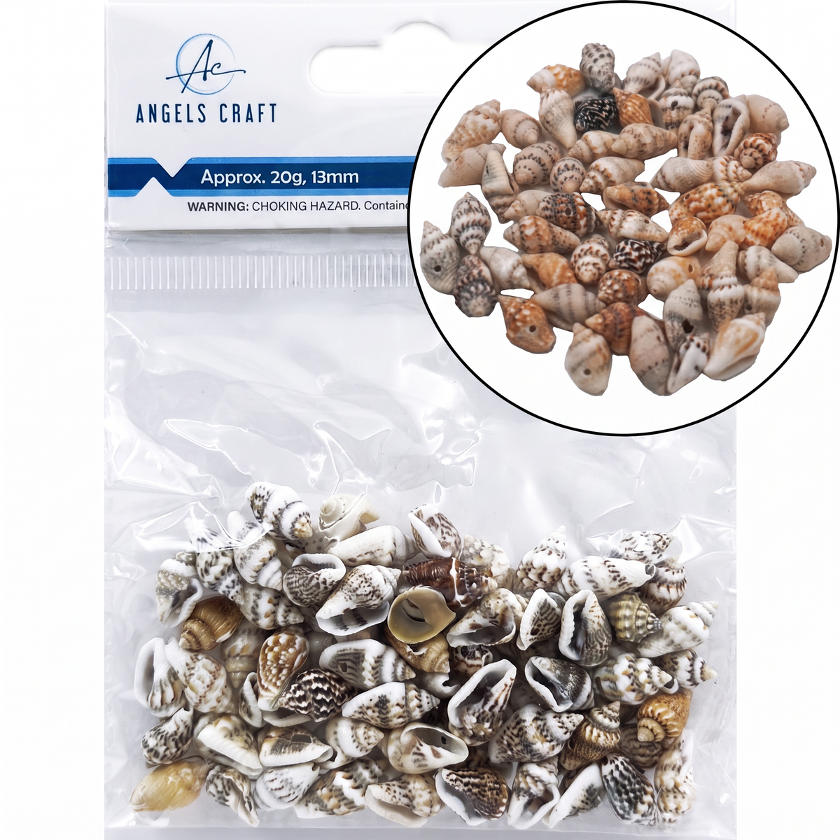 Natural Conch Shell Craft Beads (Approx. 0.04 oz)