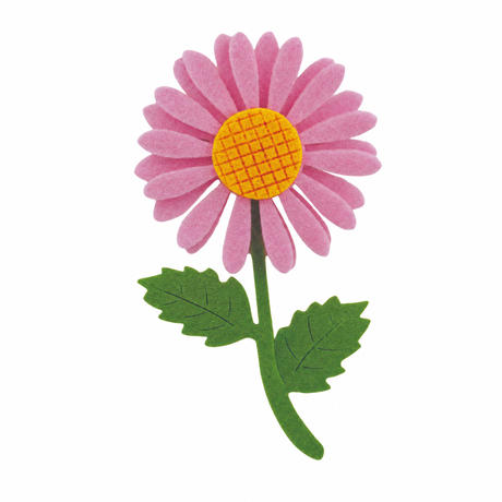Soft Felt Daisy Flower Stickers – 4-Pack (Assorted Pink & Orange)