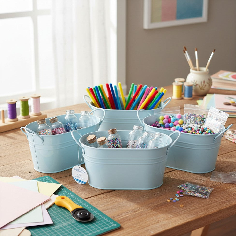 Bright & Versatile Metal Garden Oval Pot with Handles
