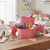 Bright & Versatile Metal Garden Oval Pot with Handles