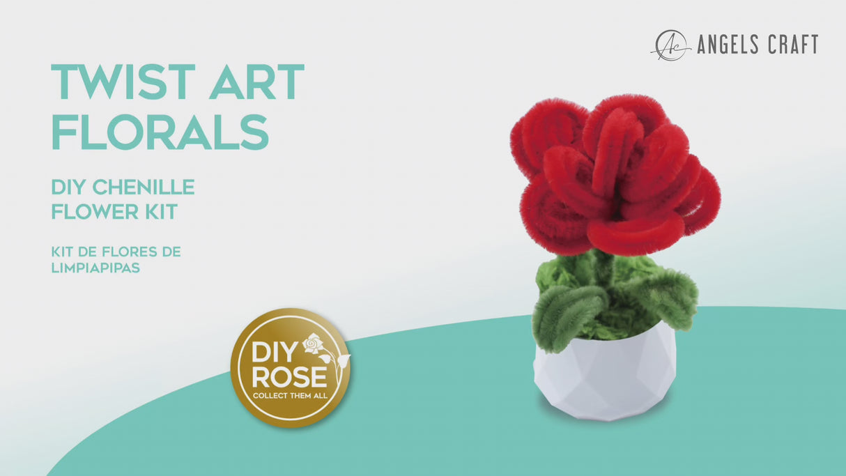 Angels Craft Twist Art Floral - DIY Chenille Rose Kit