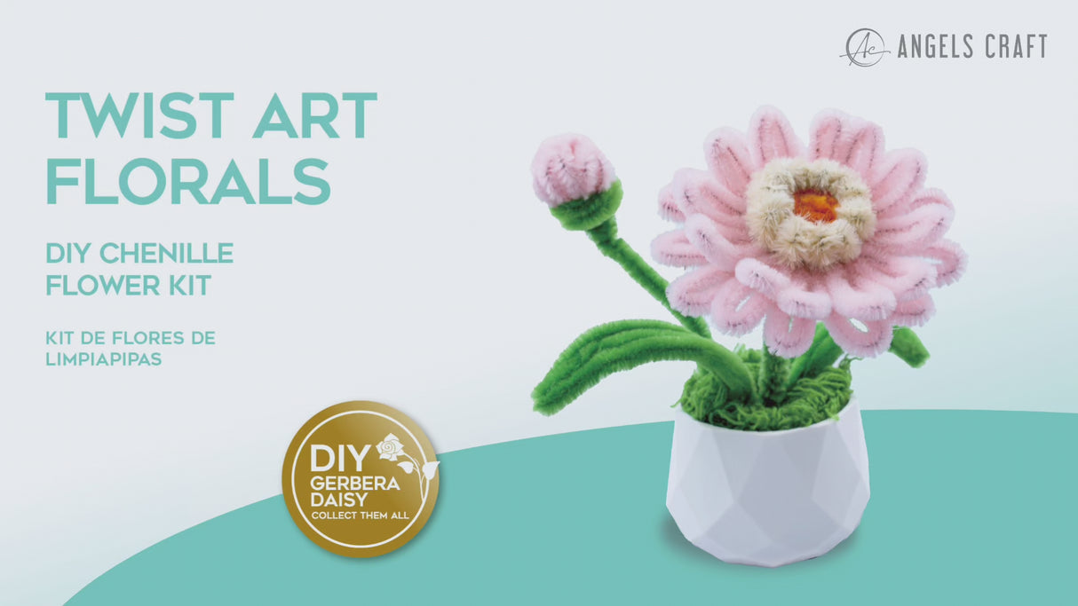 Angels Craft Twist Art Florals - DIY Chenille Gerbera Daisy Flower Kit